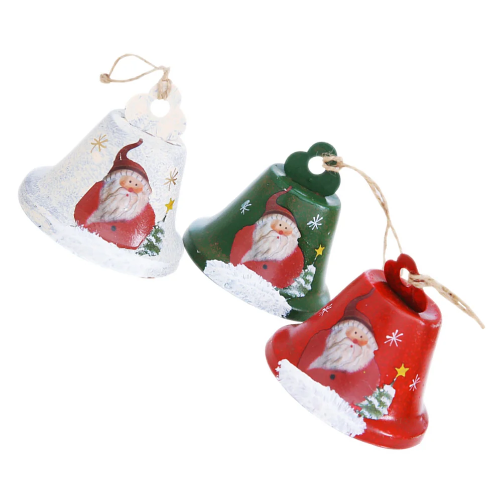 3 шт. колокольчик Санта-Клауса елочные украшения из кованого железа подвески