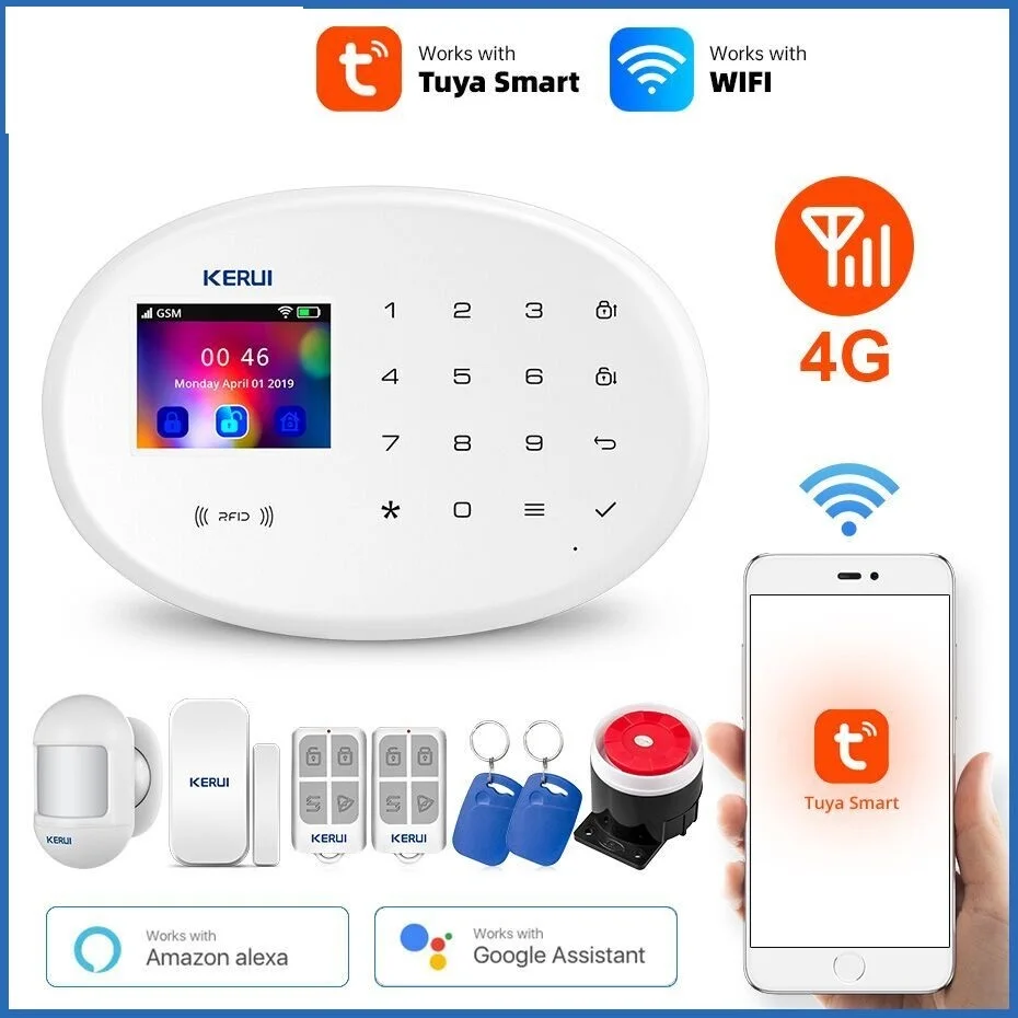 2022 WIFI GSM 4G Smart Home Security Alarm System RFID APP Wireless Siren Sensor Detector IP Camera Sistema de alarmas enlarge