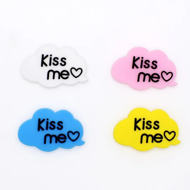 10 шт. силиконовая плоская спина с рисунком Поцелуй меня аксессуары для рукоделия