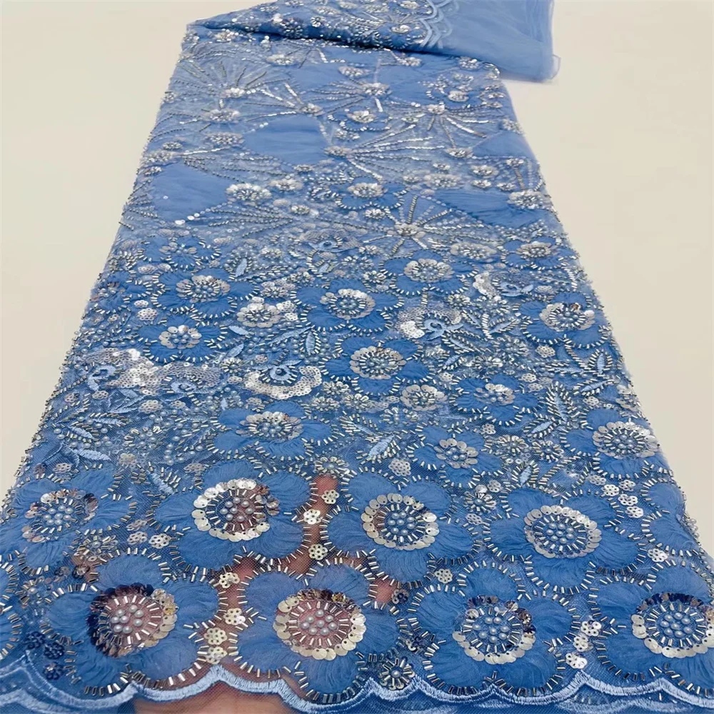 

Кружевная ткань SJ с блестками и бисером, кружевная ткань 2022, Женская французская Тюлевая сетка высокого качества, кружевные бусины для невесты