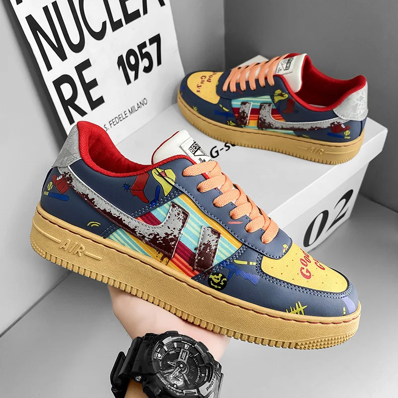 Spring Autumn men's Air Force One running shoes sneakers tide low-top student sports moral training shoes men's Tennies shoes