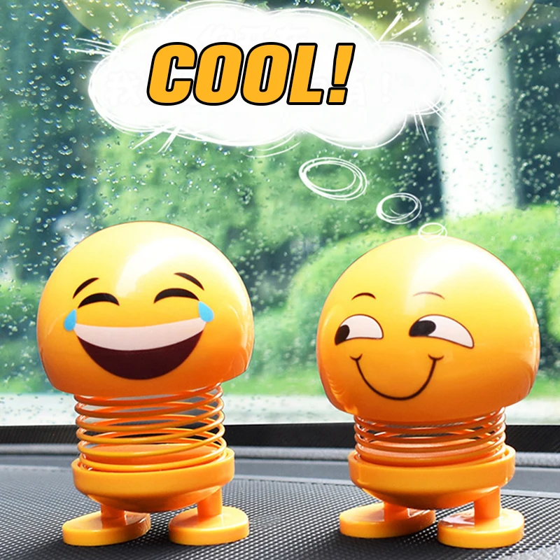 

Funny Car Styling Shaking Head Car Dashboard Ornament Cute Expression Fashion Trend Car Interior Accessories Car Decor Toys