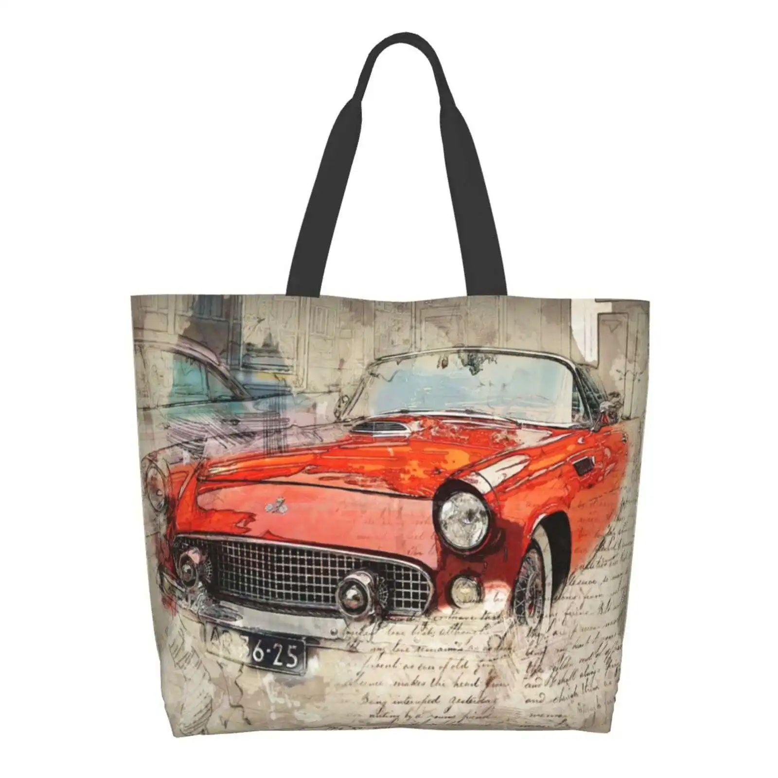 

Vintage Old Car Look Style Designer Handbags Shopping Tote Sports Car 2 Cv Vintage Look Old Bugatti La Question Est Vite