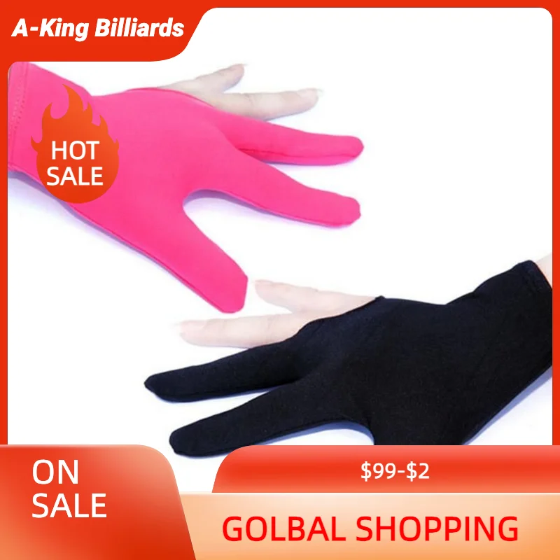 

Wholesale 10 Pcs/lot Cue Billiard Pool Shooters Gloves 3 Fingers Left Hand Profession Snooker Accessories Black/Pink