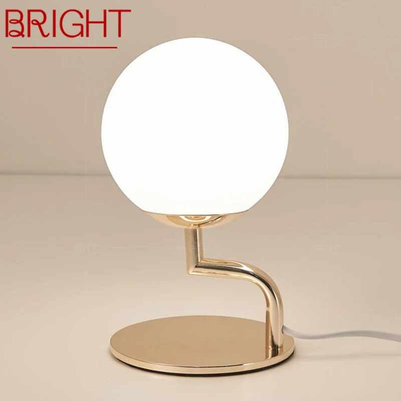 

BRIGHT Modern Table Lamp Simple Design LED Glass Desk Light Fashion Decorative for Home Living Room Bedroom Bedside