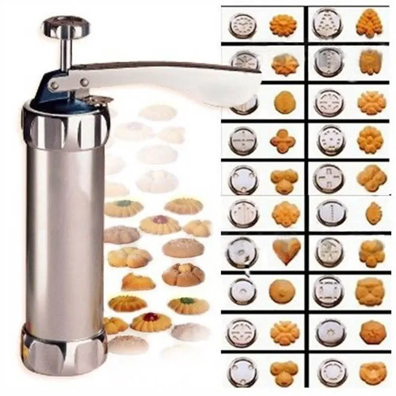 

Tools Portable 20 Cookie Molds Kitchen Gadgets Cookie Biscuits Press Machine Metal 1 Set 4 Nozzles Cookies Press Cutter Horror m