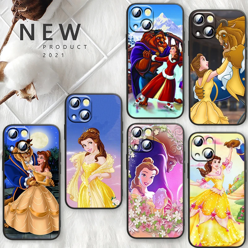 

Phone Case For Apple iPhone 14 13 12 Mini 11 XS Pro Max X XR SE 2020 8 7 6 Plus Beauty And Beast Disney Funda Black Cover