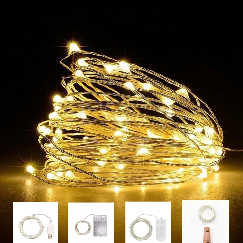 

Outdoor Christmas String Lights Battery LED Starry Light Micro Copper Wire Light Wedding Party Fairy Light for Garden Decoration