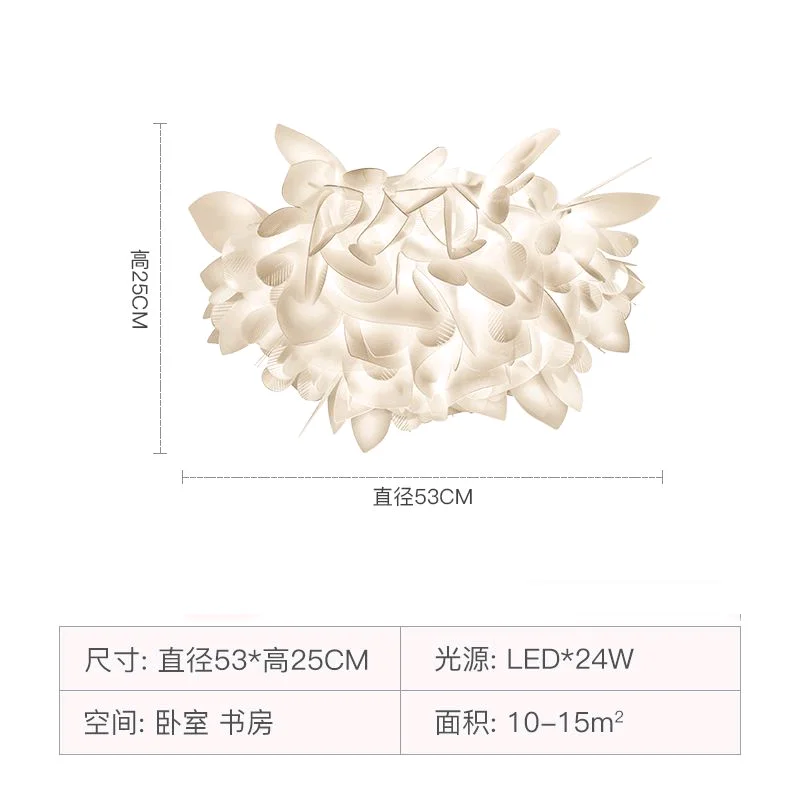 

Современные светодиодные люстры с белыми перьями, потолочные светильники для декора лепестков цветов, лампа для принцессы, для спальни, гостиной