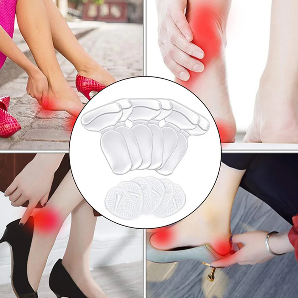 6Pairs Non Slip Cushion Insole Pad Gel Cushion Insoles Gel Half Insoles Women Forefoot Insert Pad Shoes Insoles Shoe Accessories