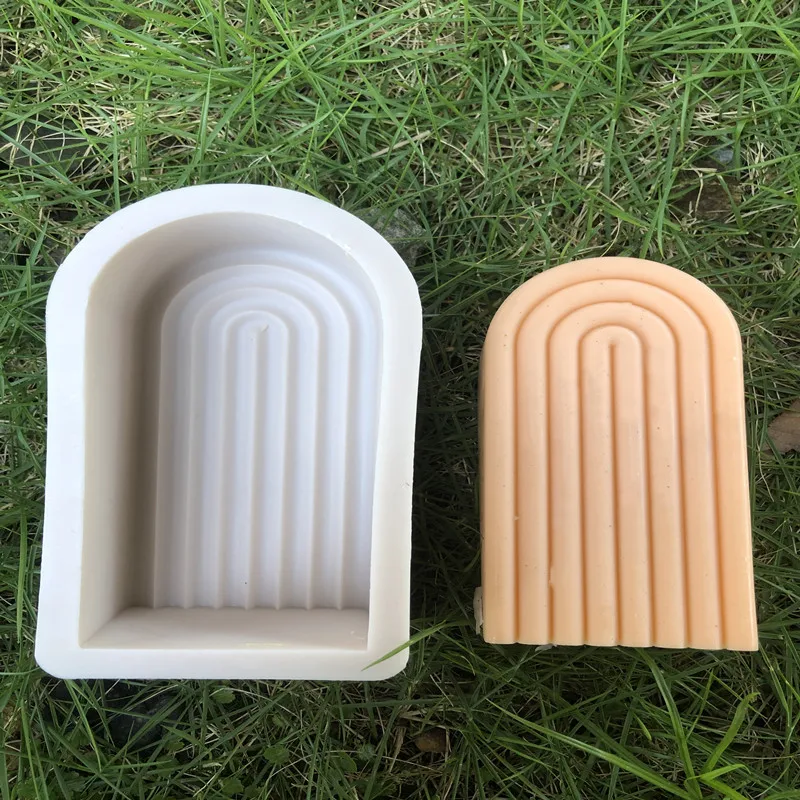 New Geometric Rainbow Arch Candle Mould DIY Home Plaster Aromatherapy Silicone Mold resin mold | Дом и сад