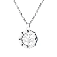 with stainless steel pendant tree of life fashion design collocation of beads necklace