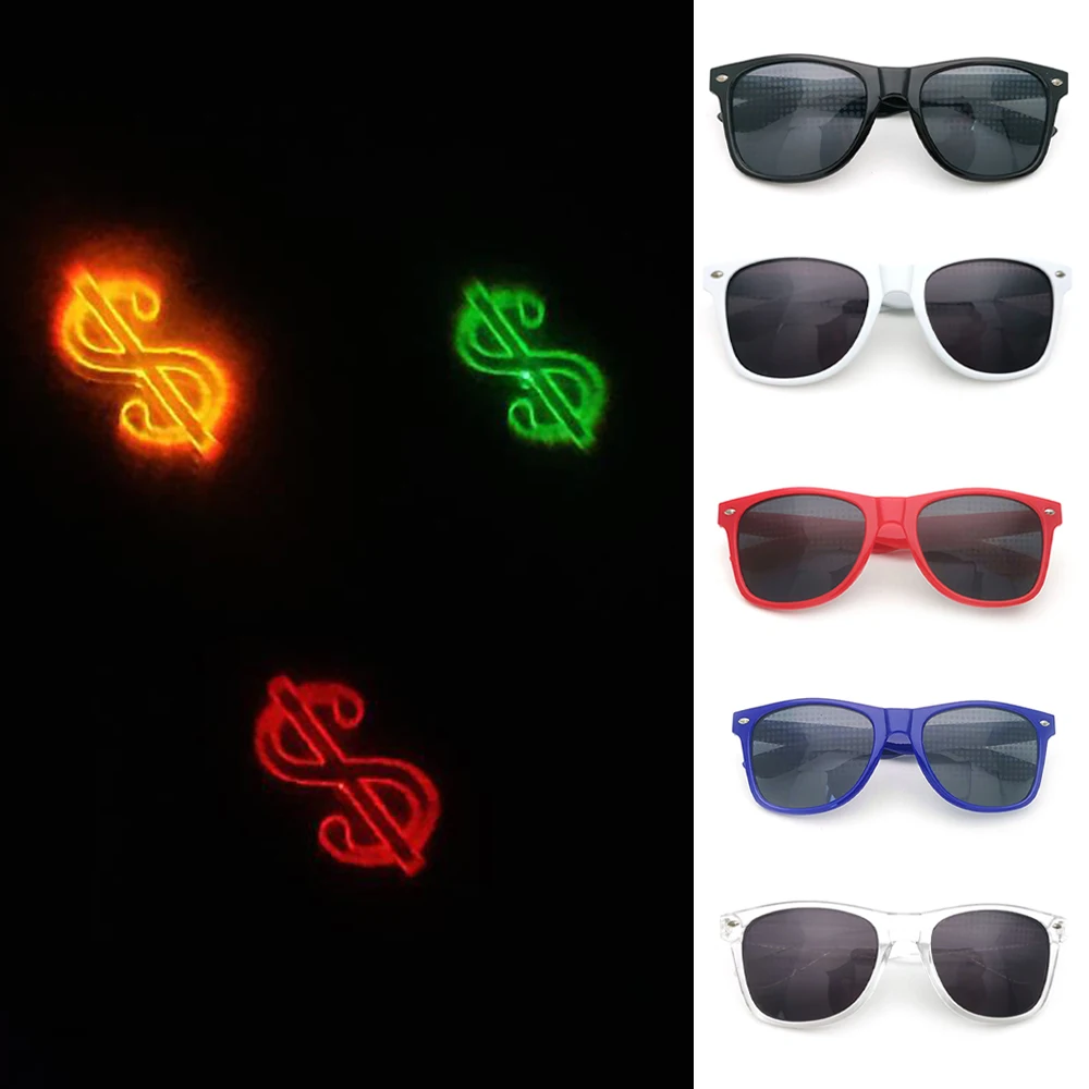 Special Effect Dollar Glasses Magic Light Eyeglasses Watch The Light Change Diffraction Eyewear At Night Light Sunglass