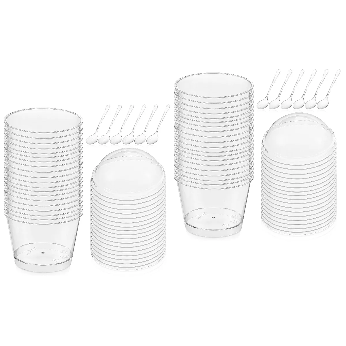 

Пластиковые чашки для десертов, контейнеры для десертов, мусс, мини-чаши для сервировки, набор прозрачных крышек