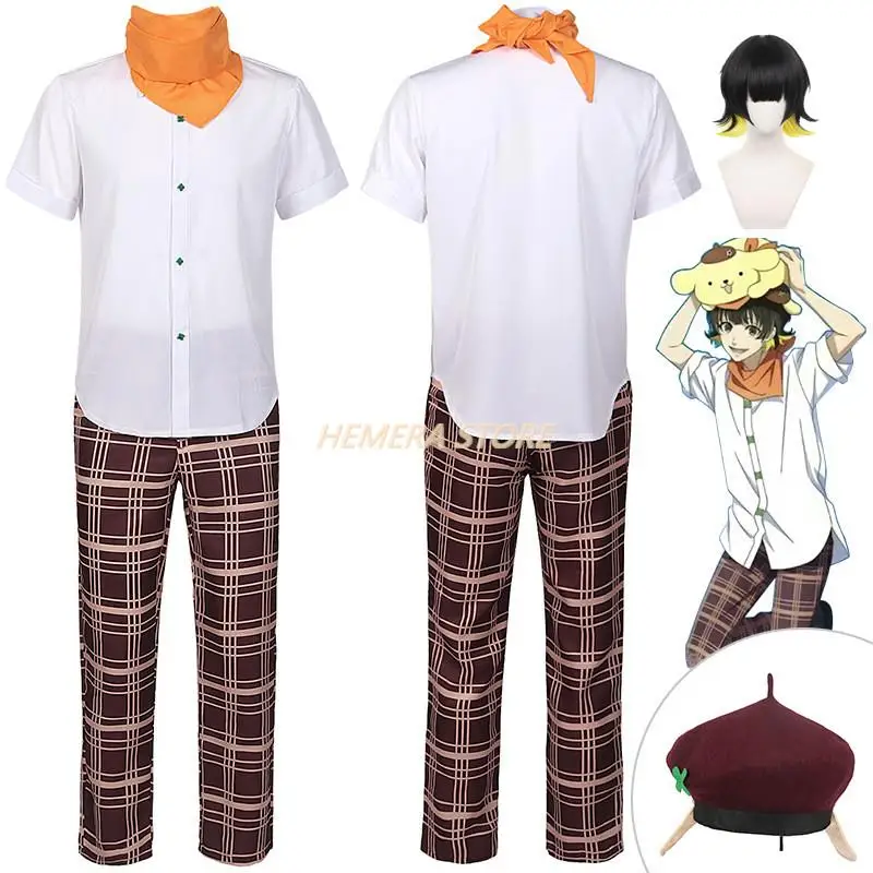 

Blue Lock Anime Bachira Cosplay Costume Wig Casual Wearing Cute Shirt Pants Scarf Hat Rose Net Sythetic Party Outfit Gift Role