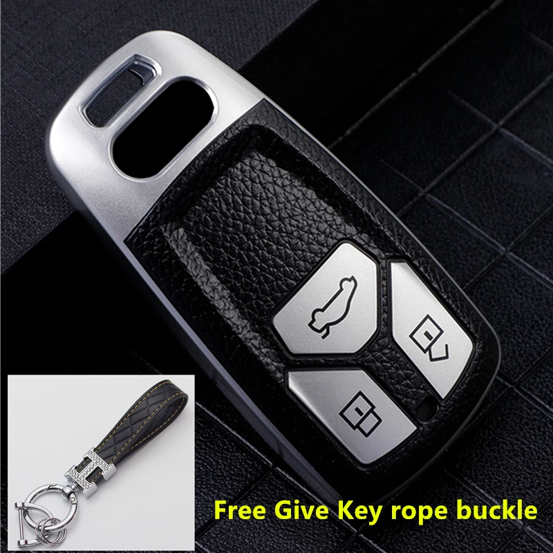 

TPU Leather Car Key Case For Audi A4 B9 Q5 Q7 TT TTS 8S 2016 2017 Car Accessories Remote Control Key Cover Keychain New Keychain