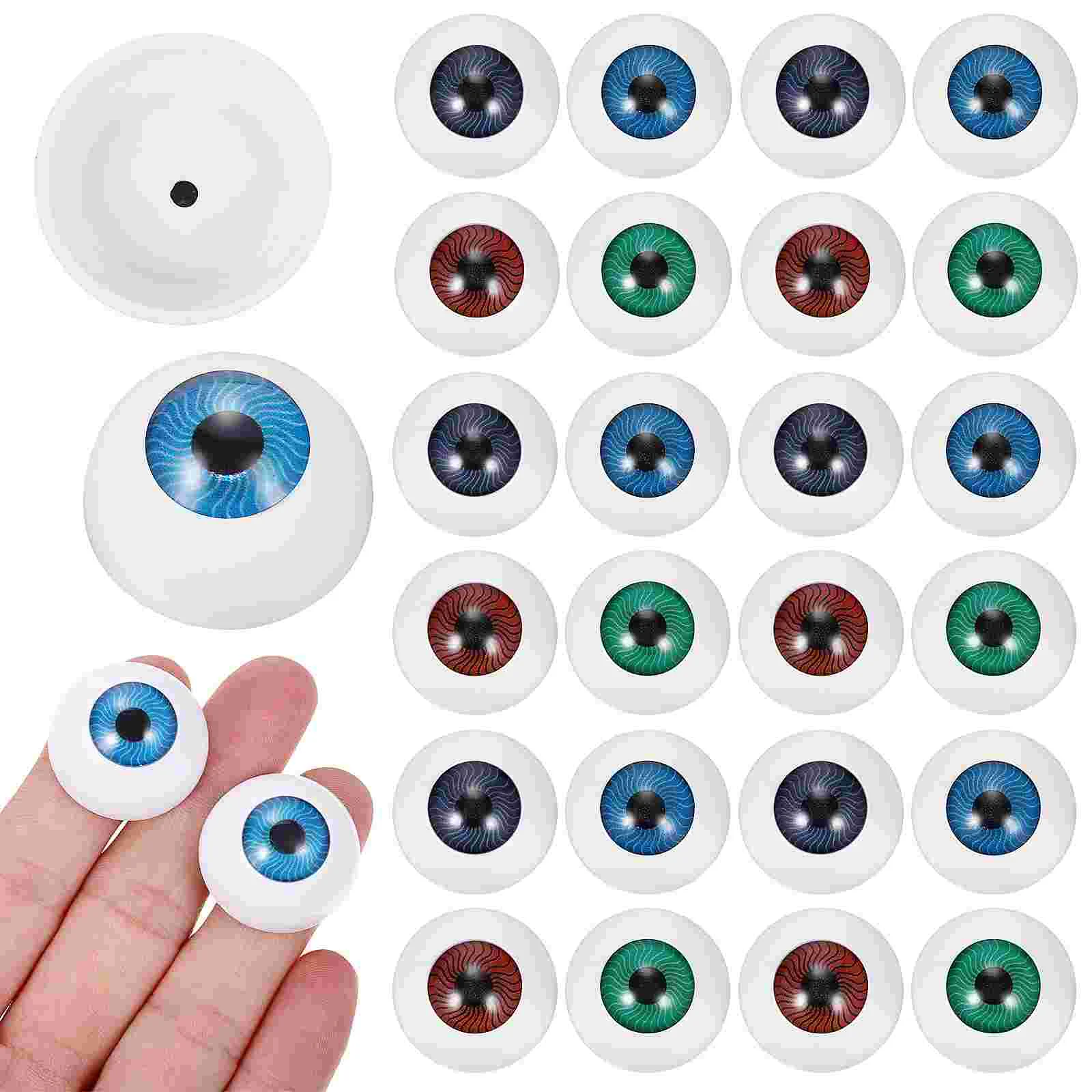 

30pcs Halloween Eyeballs Half Round Realistic Eyeballs Scary Props for Crafts Parties Decor