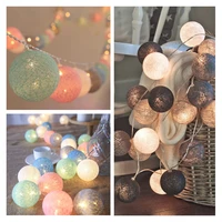 40 led cotton ball garland string lights christmas fairy lighting strings for outdoor holiday wedding xmas party home decoration
