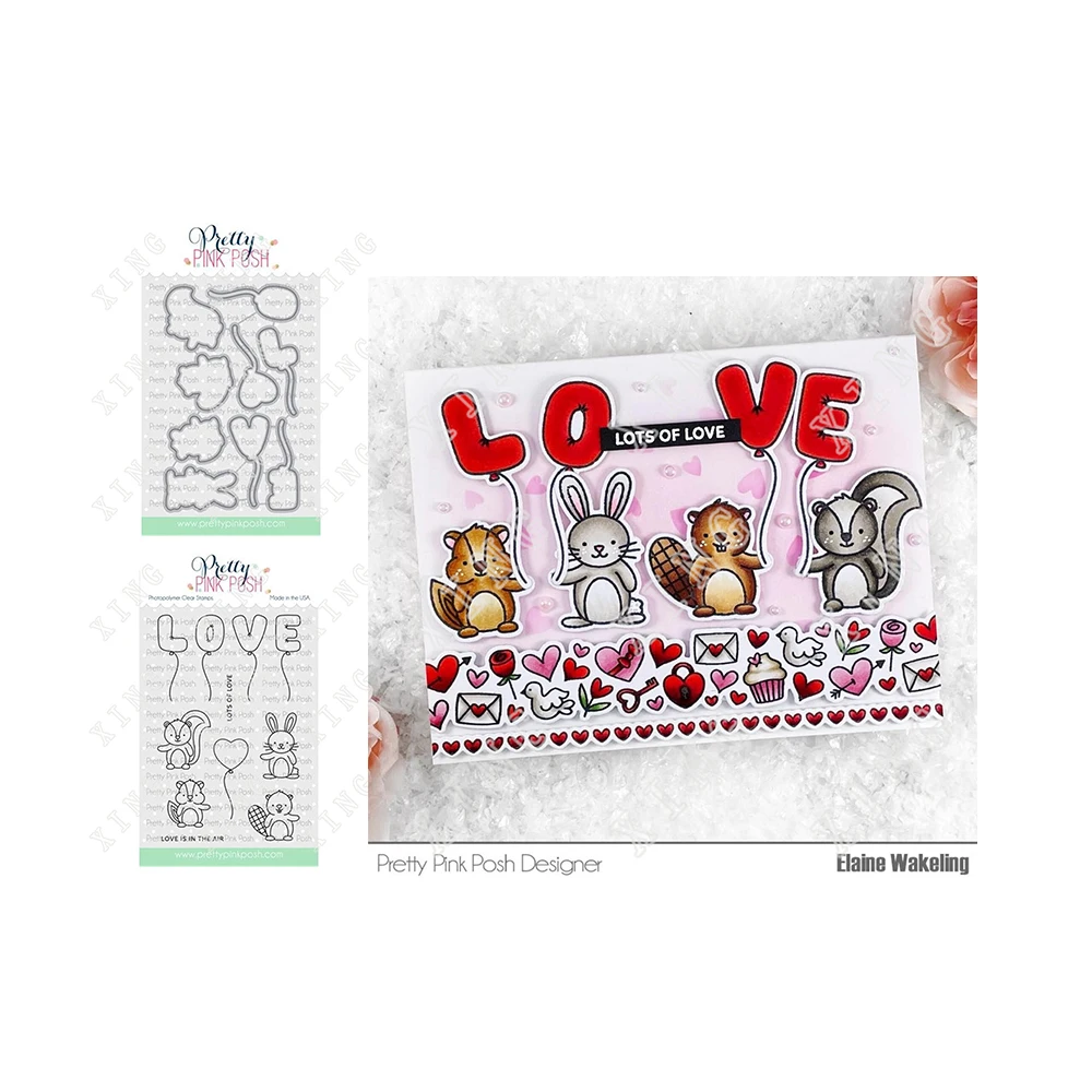 

2022 Valentine's Day Love Balloons Metal Cutting Dies and Stamps Diy Scrapbooking Cut Die Paper Craft Card Gift Blade Punch Mold