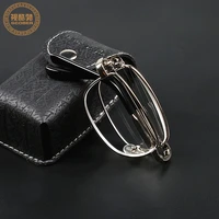 classic portable folding frameless reading glasses 75 175 men adjustable temples eyeglass with case belt clip275 400 600