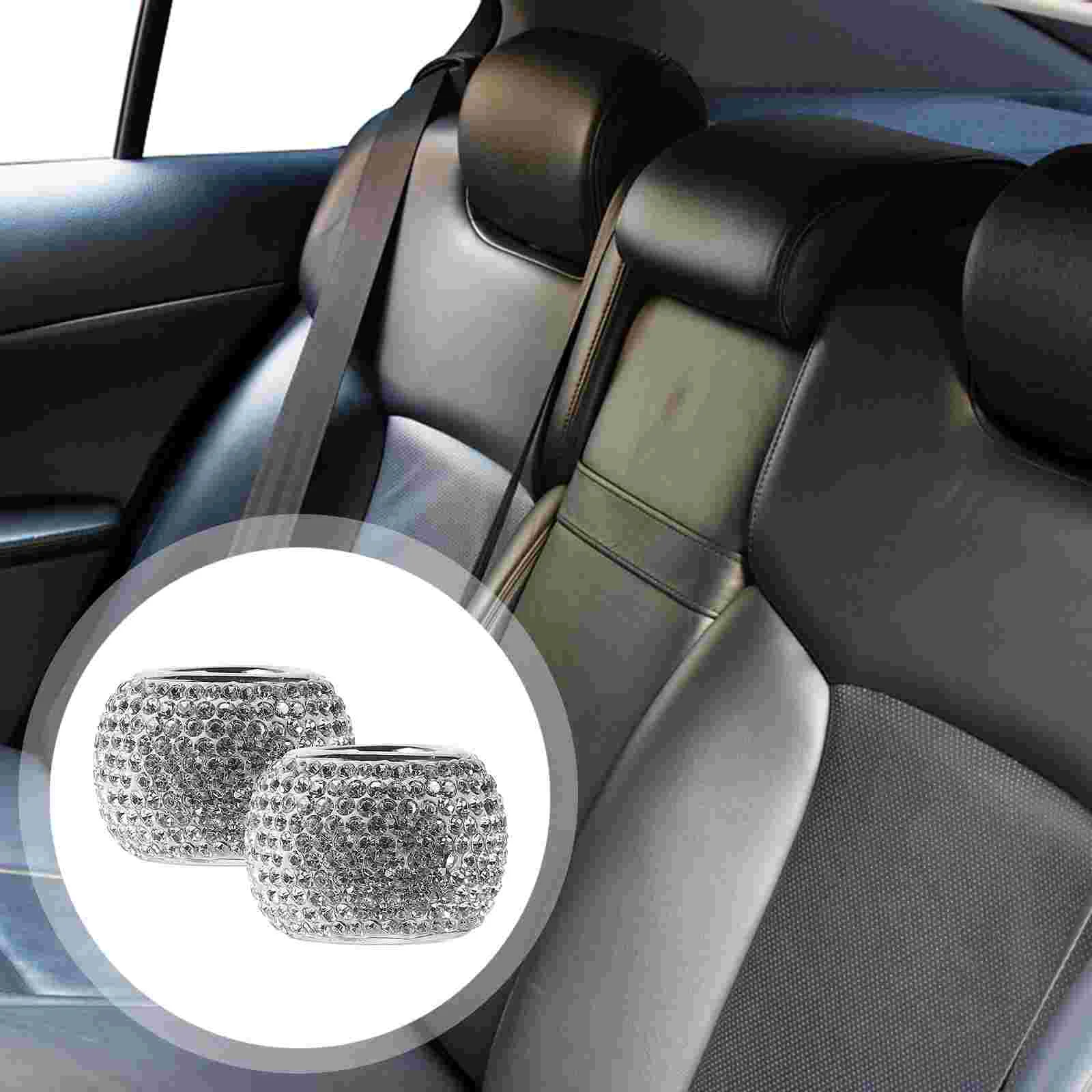 

2 Pcs Crystal Ring Car Decor Car Ring Suv Headrest Ring Ring Women Rhinestone Car Headrest Car Neck Pillow