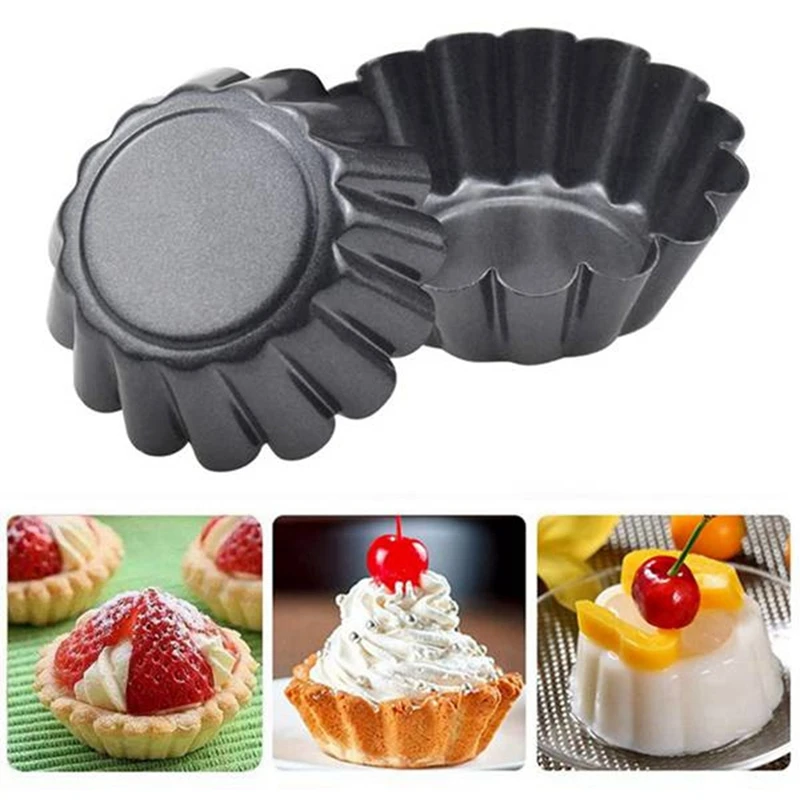 

13 Pcs Egg Tart Molds, 3Inch Mini Tart Pans Removable Bottom, Cupcake Cake Muffin Mold Tin Pan Baking Tool