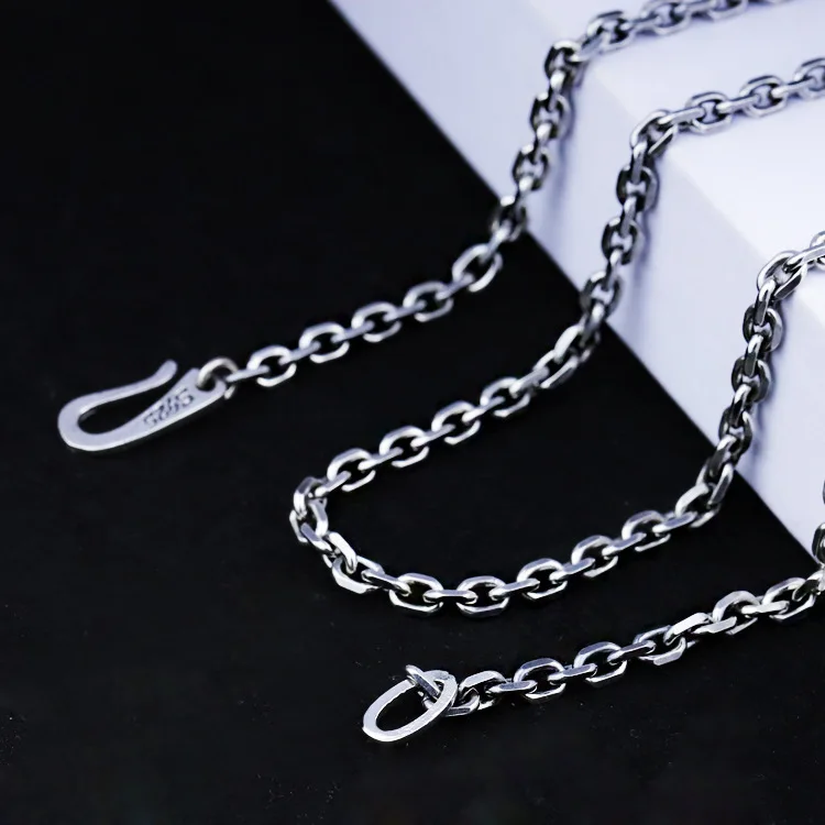 

S925 pure silver male students clavicle necklace chain pendant boyfriend