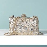 2022 fashion diamond evening clutch bags chain cross shoulder bag cutout luxury designer box evening bag bridal wedding purse