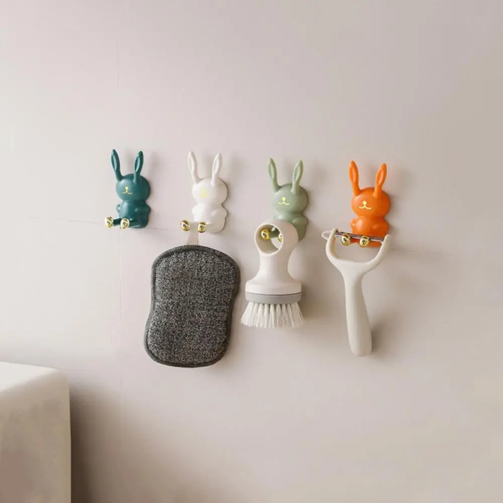 

Креативный настенный крючок с милым Кроликом, без отверстий, держатель для розетки питания, кухонный стелс-крючок, настенная лампа для ванной комнаты