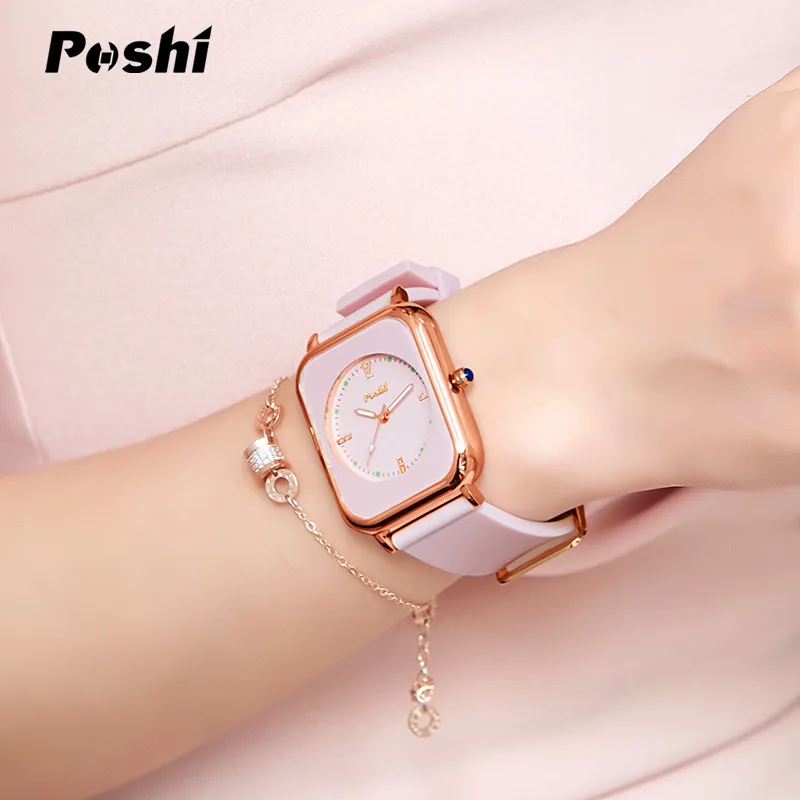 Часы POSHI Женские повседневные брендовые Роскошные ультратонкие простые