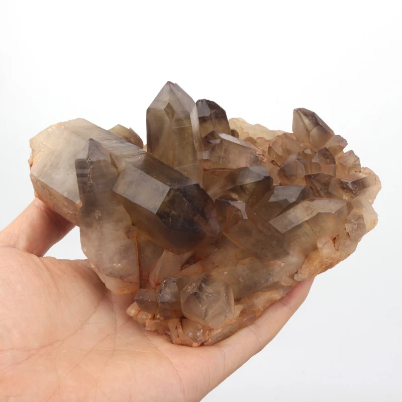 

Natural black smoky quartz crystal point healing cluster for decoration