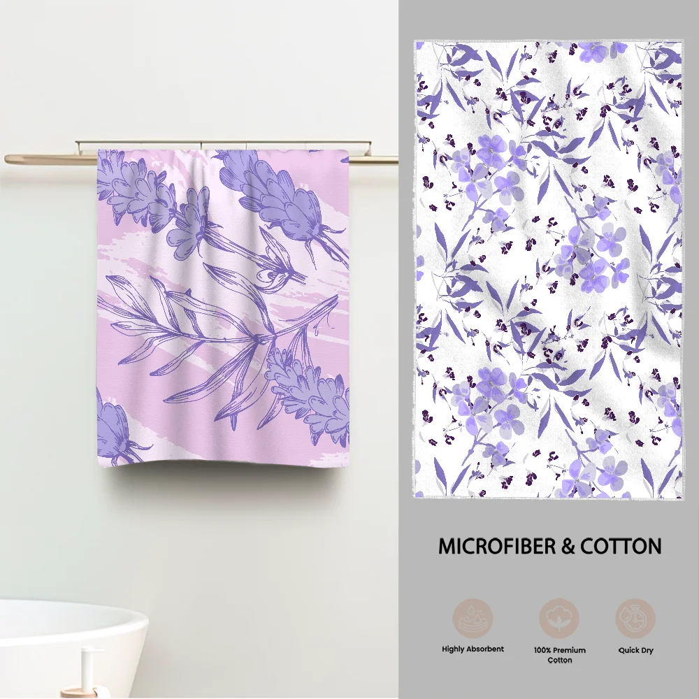 Полотенце с цветами лаванды роскошные полотенца для рук ванной комнаты