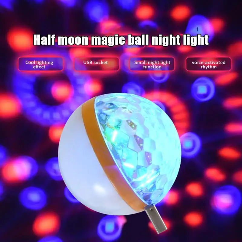 

LED RGB USB Night Light DC 5V Home Decor Ball Disco Stage Mini Magic Lamp Sound Activated Mobile Phone Party Decor USB LED Light