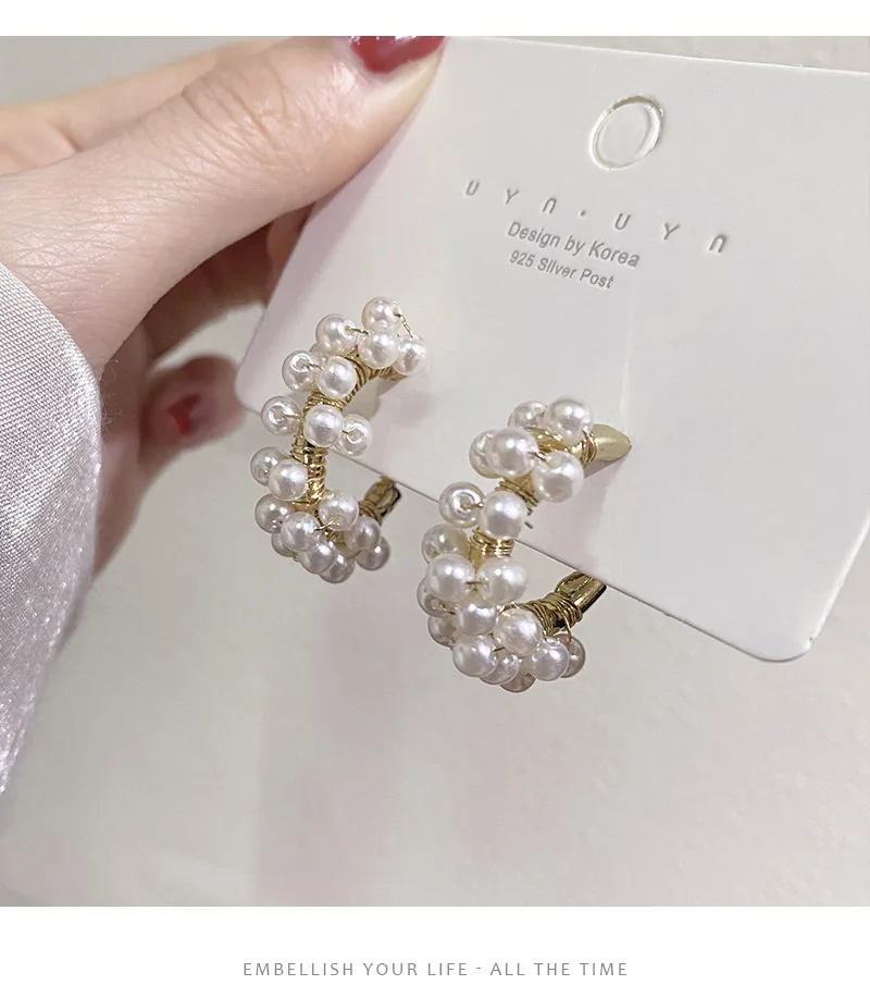 Новинка 2022 г. серьги из серебристого жемчуга 925 пробы никелевые металлические и