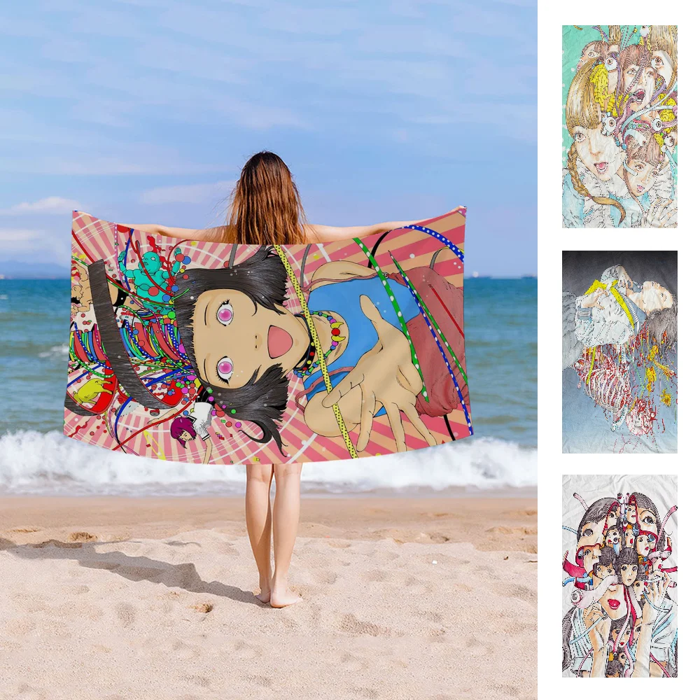 Shintaro Kago Horror Пляжное полотенце с принтом комиксов из микрофибры Альпинизм Йога