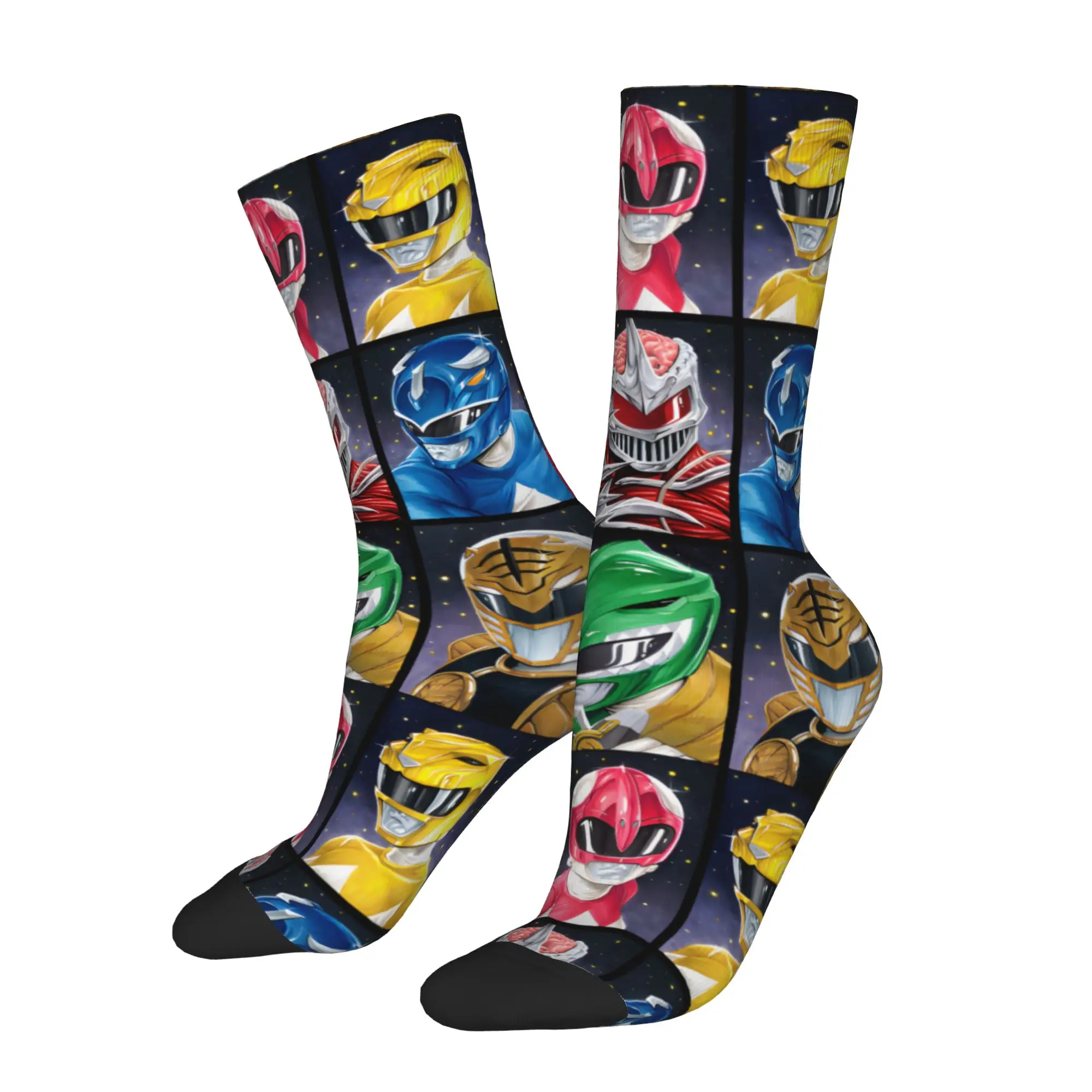 Фото Носки Power R-Ranger 90s, мужские и женские, из полиэстера, забавные, веселые, оригинальные, весенне-летние, осенне-зимние, средней длины, подарки №2