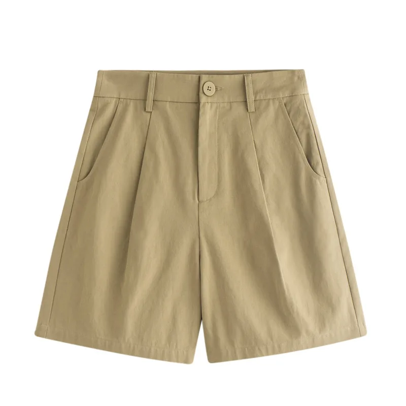 INMAN Summer Casual Women Shorts Minimalism High Waist Women's Pants Loose Short Trousers Pure Color A-line Korean Fashion