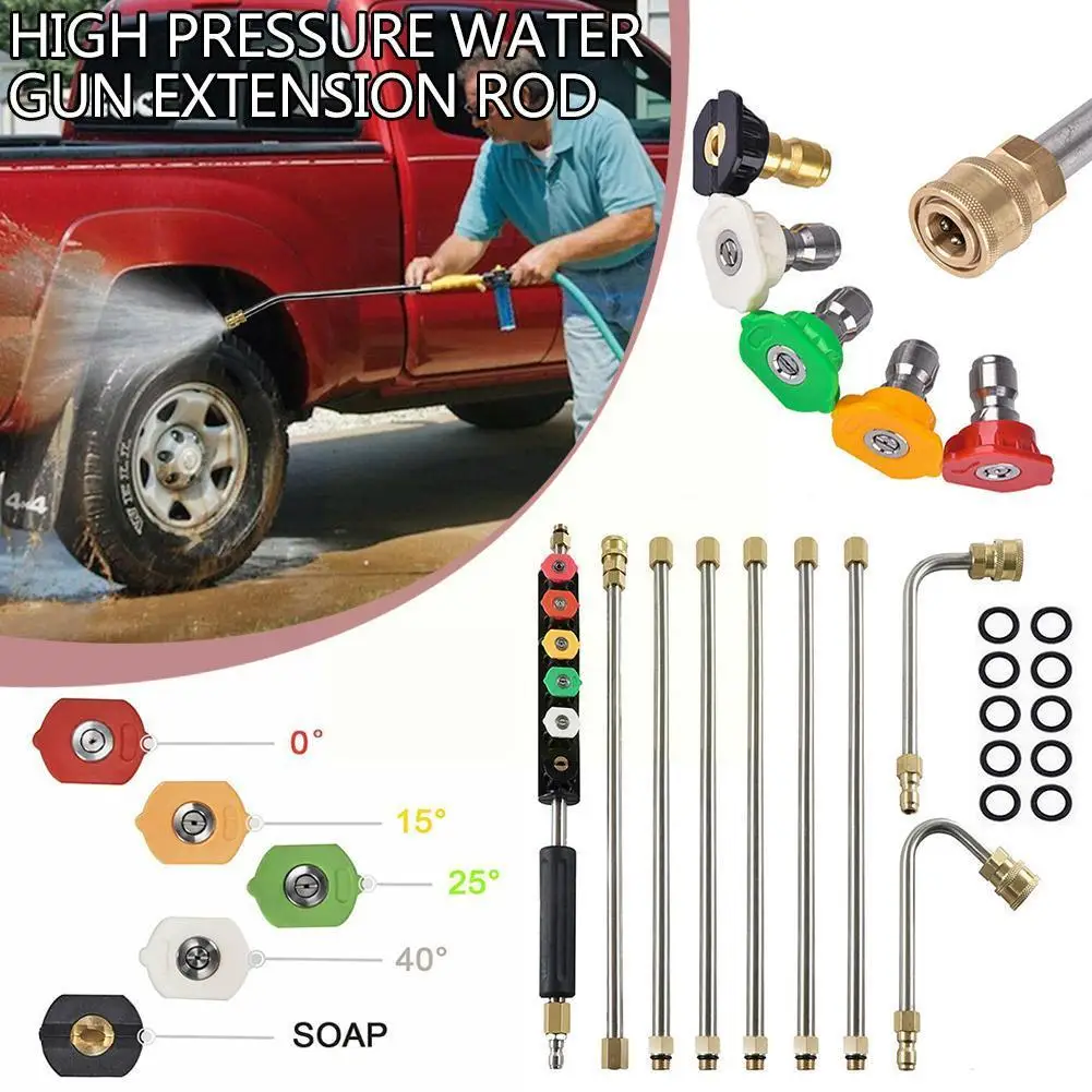 

Gutter Cleaning Tool Pressure Washer - Extension Wands,Roof Connect Nozzle 1/4 Cleaner Quick Replacement Anti-Leaked F0G6