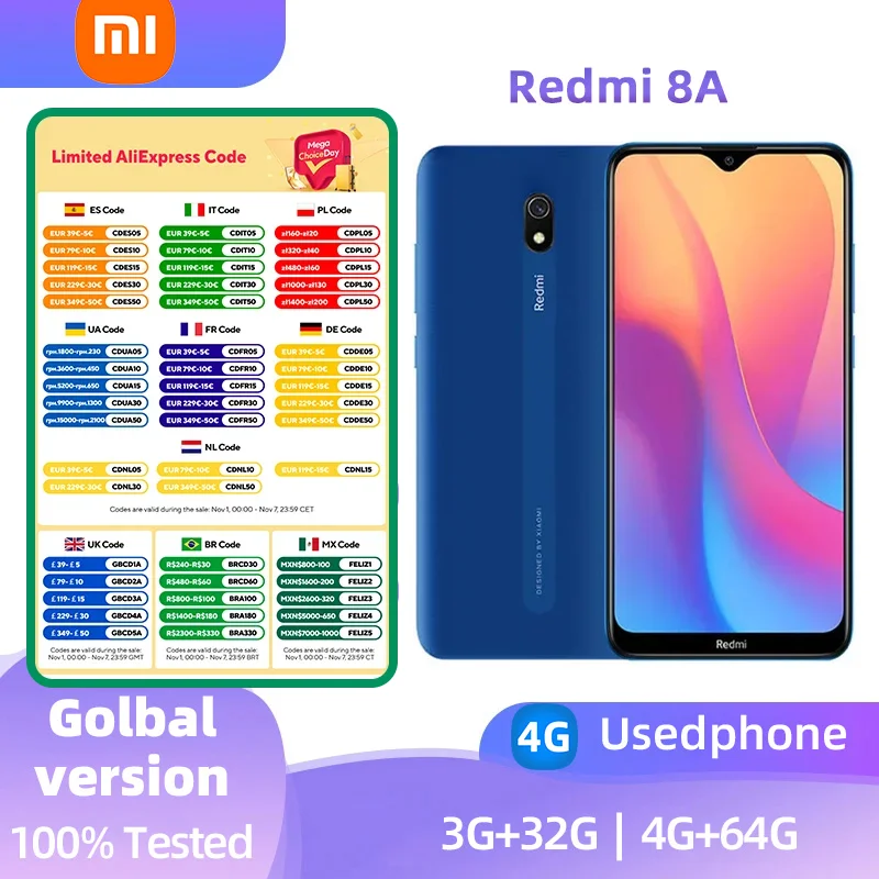 Смартфон Xiaomi Redmi 8A 3/32ГБ 4/64ГБ global б/у