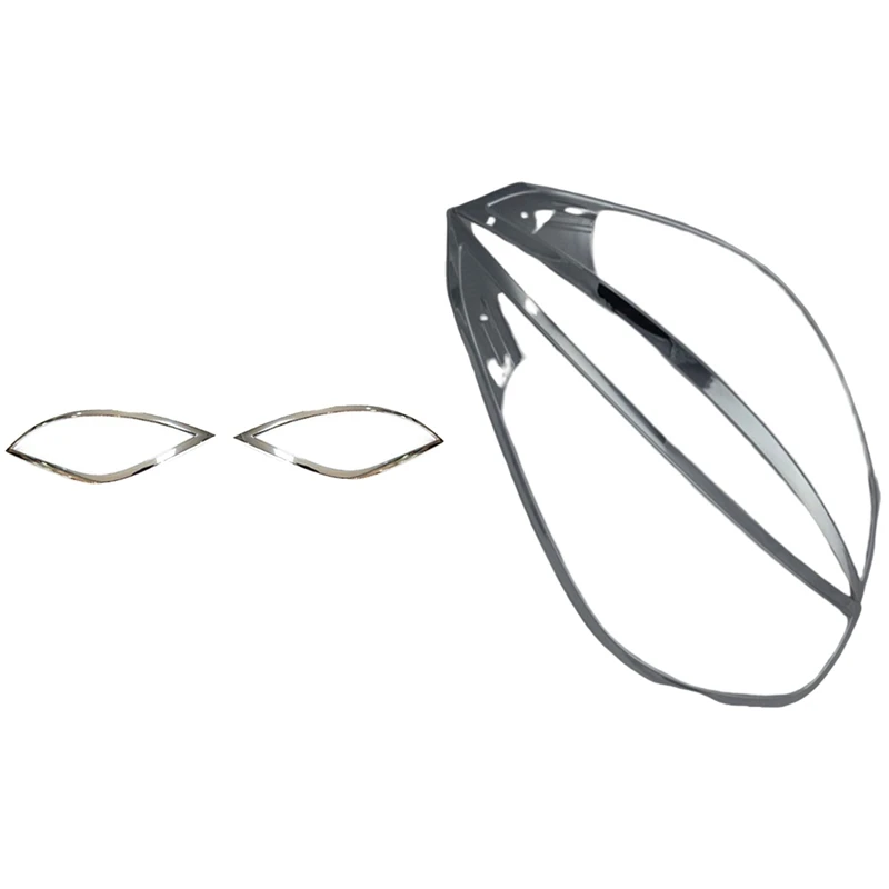 

2 Pcs ABS Chrome Rear Fog Lights Cover & 2 Pcs Exterior ABS Chrome Front Light Lamp Cover Headlight Covers