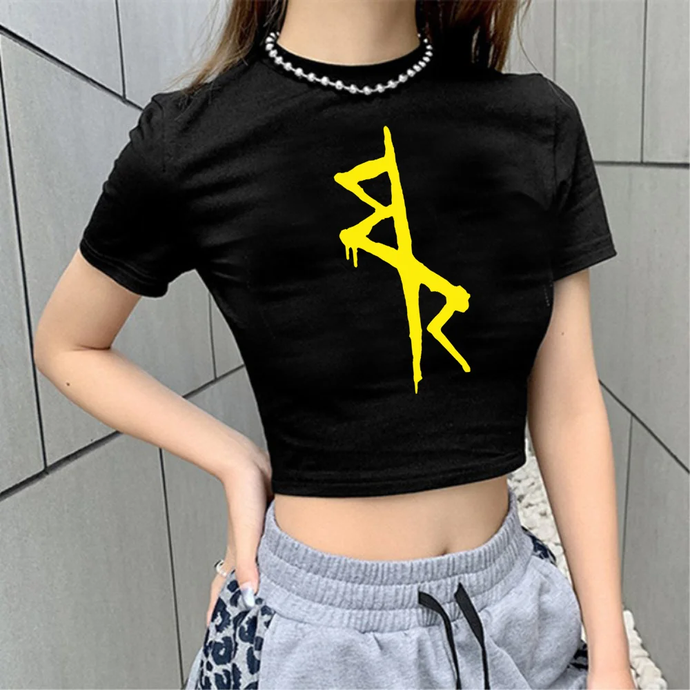 

Футболка Cyberpunk Edgerunners в стиле 1920-х эстетика trashy короткий топ для девушек манга yk2 хиппи Готический укороченный