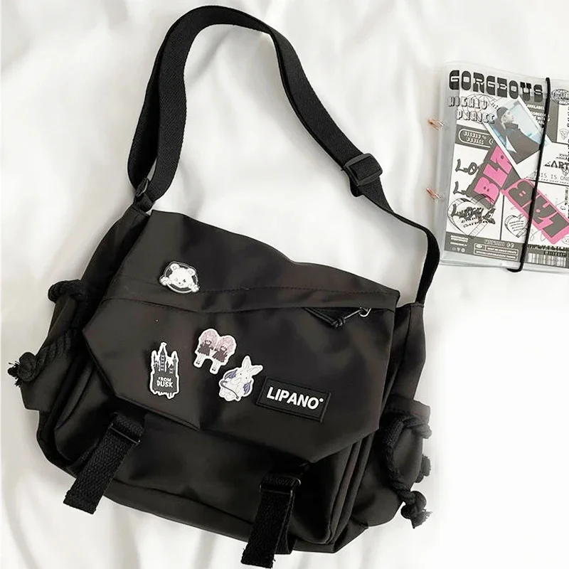 

Large Capacity Shoulder Bag Japanese Harajuku Retro Work Clothes Mailman Bag Crossbody Bags Youth Student Messenger Bag