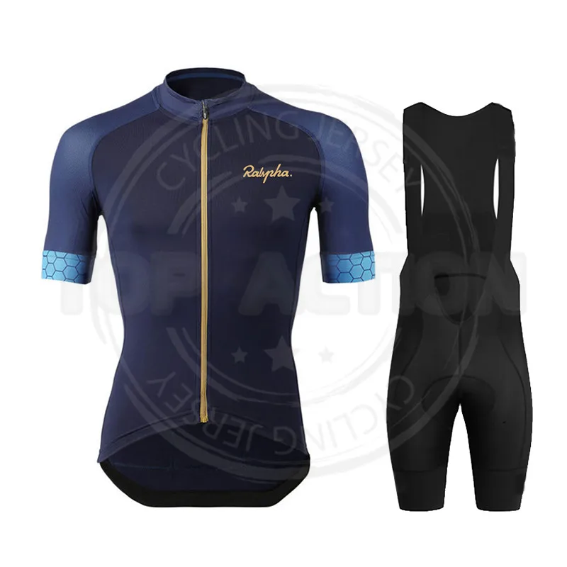 

Men Cycling Jersey Sets Bib Shorts Set 2022 rapha Summer Mountain Bike Bicycle Suits Anti-UV Bicycle Team Racing Uniform Clothes