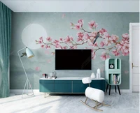 custom photo mural 3d flowers wallpapers chinese style flower and bird peach blossom decor living room wallpapers for walls 3d