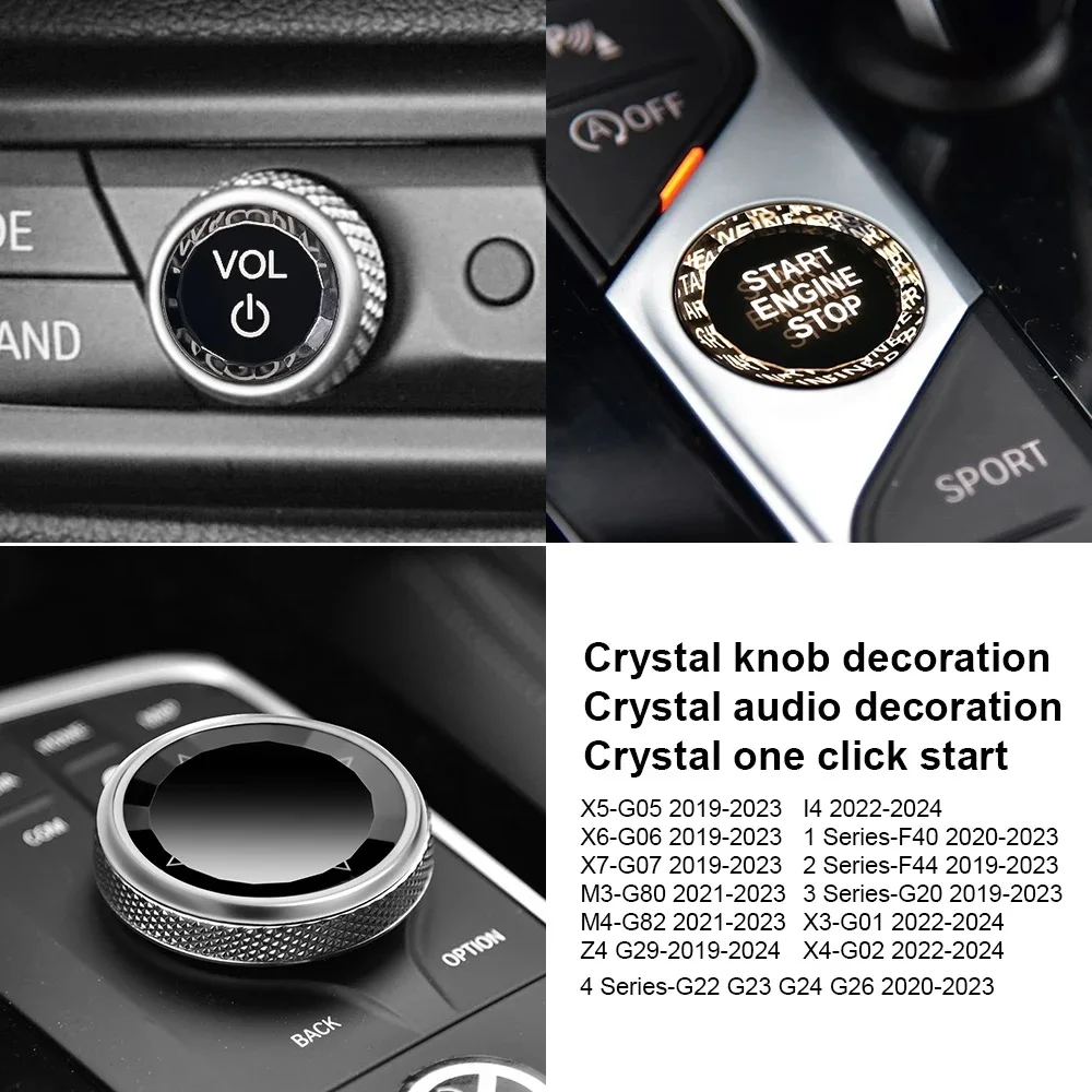 

Кристалл для BMW 1 2 3 4 серии G20 F40 F44 X3 G01 X4 G02 G06 G07 M3 G80 M4 G82 Z4 I4 Мультимедийная кнопка запуска Замена крышки