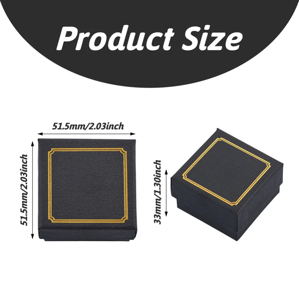 12pcs Rectangle Cardboard Jewelry Box for Ring Necklace Bracelet Earring Gift Packaging Boxes With Sponge Inside Jewelry Storage