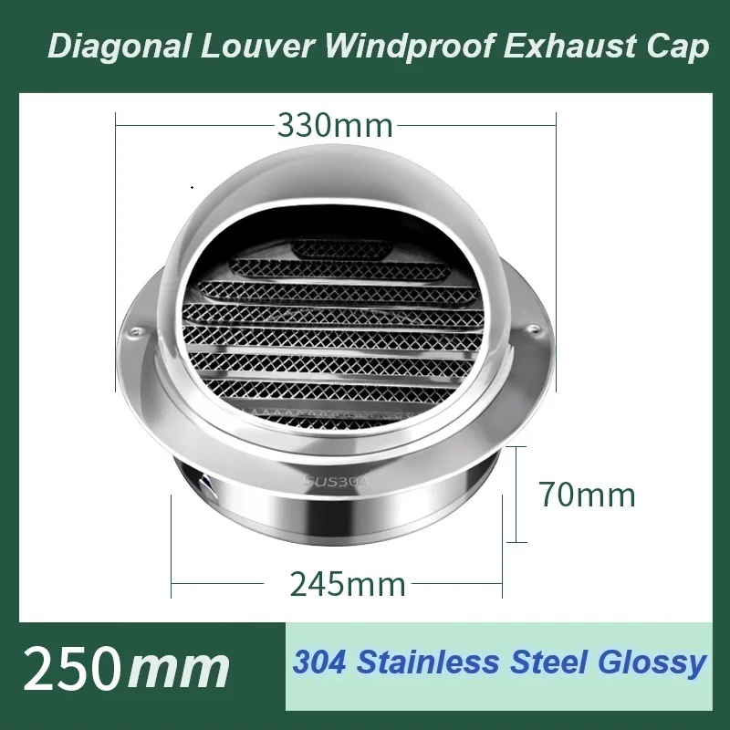 

Φ150 мм непромокаемая вентиляционная крышка из нержавеющей стали, крышка выхлопной решетки, трубка/выпускной канал, ветрозащитная шариковая крышка для кухни/настенного потолка