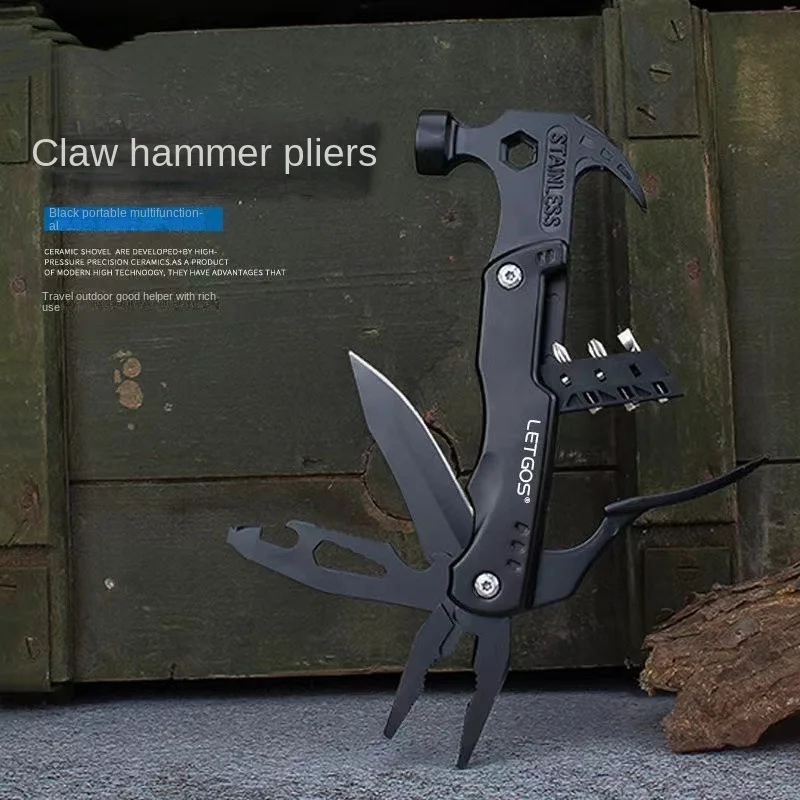 

Multifunctional Claw Hammer Pliers Tent Camping Hammer Outdoor Combination Tool Folding Pliers Survival Survival Broken Window.