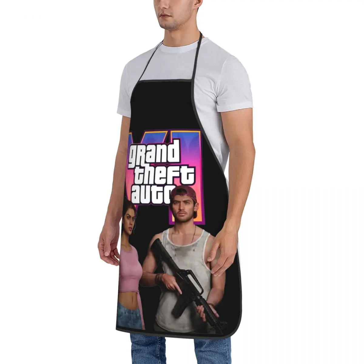 Подарок для мужчин и женщин фартук шеф-повара барбекю GTA 6 Jason And Lucia Новый Кухонный