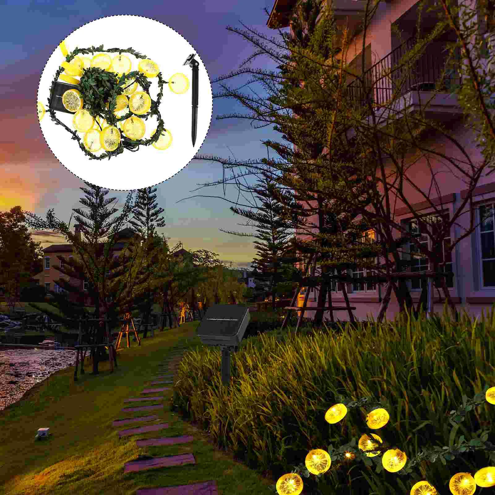 

1Pc Imitated Lemon Lamp String Decorative Solar Lamp Outdoor LED Light Ornament